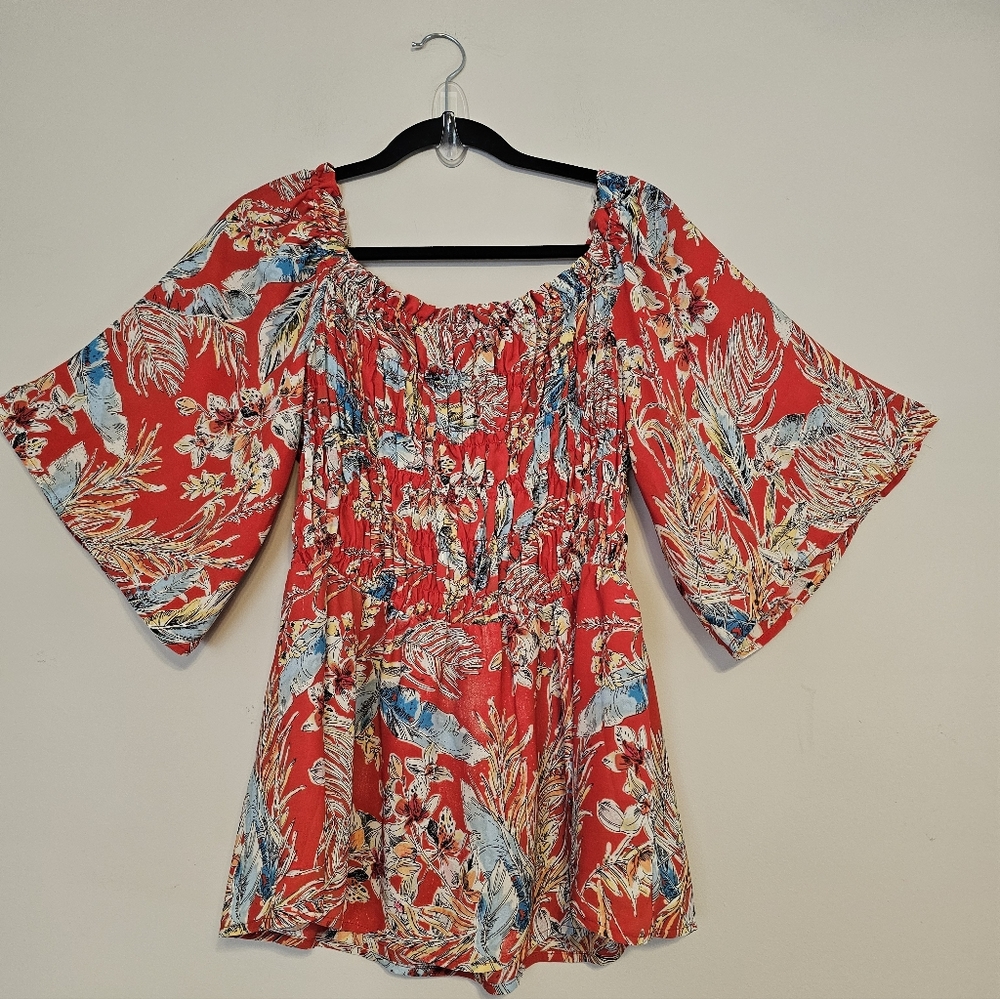 Chenaut Smocked Floral Top XL